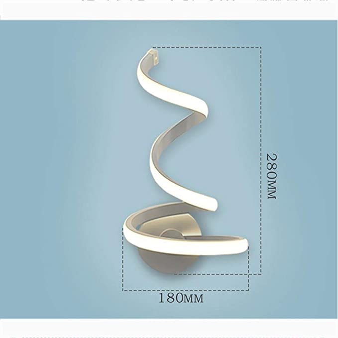 Lampada da parete a spirale a LED Semplice e moderna Creatività Lampada da comodino Camera da letto Lampada da parete Lampada da parete in metallo