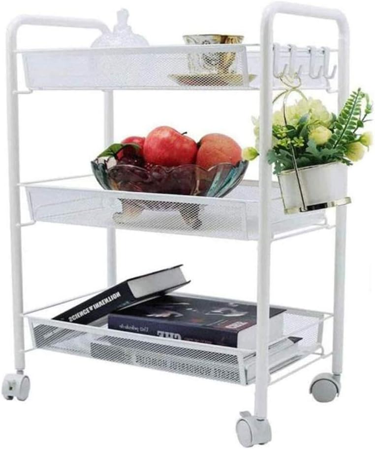 Carrello portaoggetti da cucina in metallo a 3 livelli carrello per frutta verdura carrello per cassetti ruote per mobili scaffale organizzatore scaffale a 3 strati