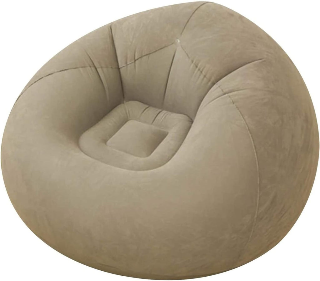 Divanetto Gonfiabile Multifunzione per Interni ed Esterni, Grigio Sferico, in PVC Floccato