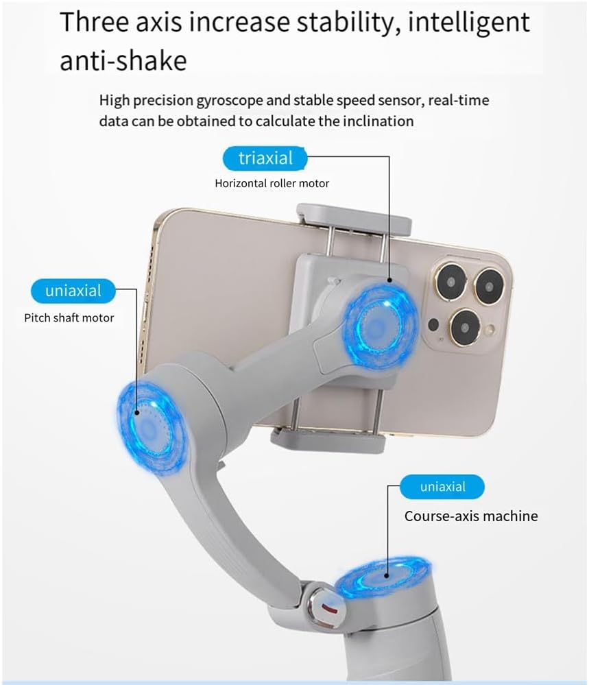 Stabilizzatore Cardanico Portatile Pieghevole a 3 Assi per Smartphone