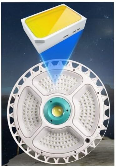 Plafoniera Lampada 400W A Sospensione con Pannello Solare e 236 LED, 1300lm