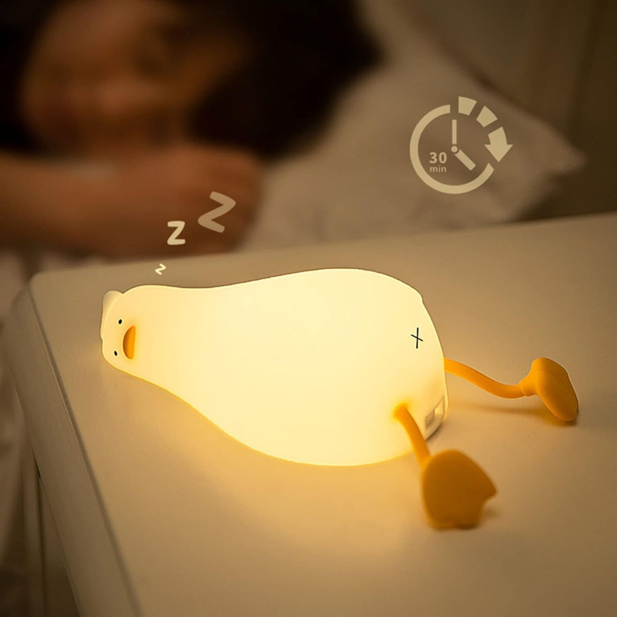 Luce Notturna a Forma di Anatra – Lampada LED Ricaricabile in Silicone