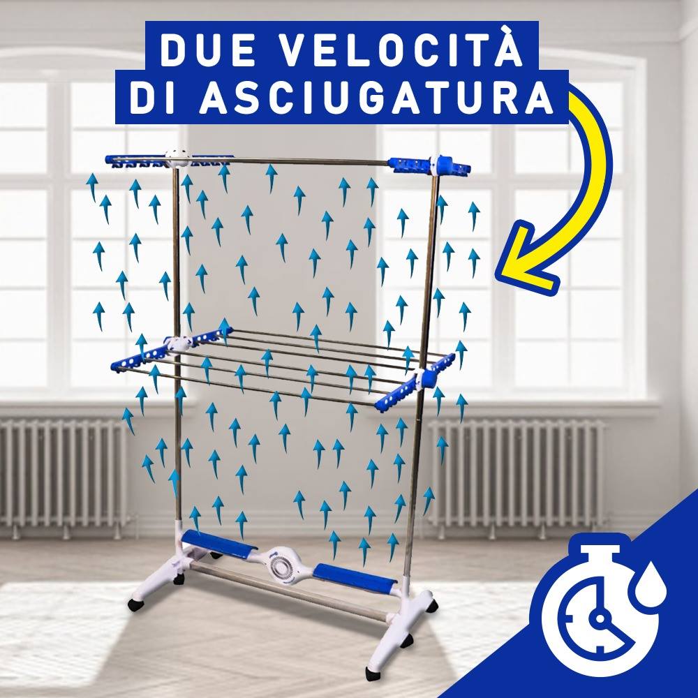 Asciuga biancheria stendino ad aria elettrico verticale