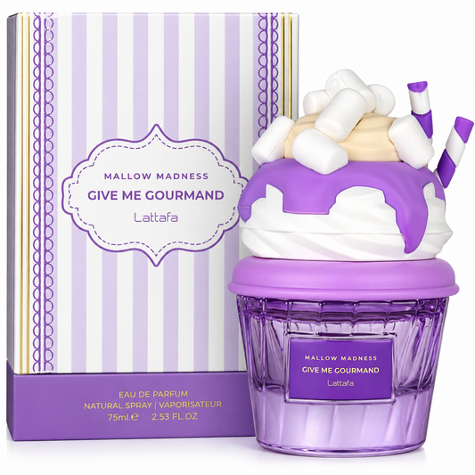 Lattafa Give Me Gourmand Eau de Parfum 75ml Unisex – Profumi Dolci (Choco Overdose, Berry On Top, Mallow Madness, Vanilla Freak, Cookie Crave) – Fragranza Persistente-Mallow Madness