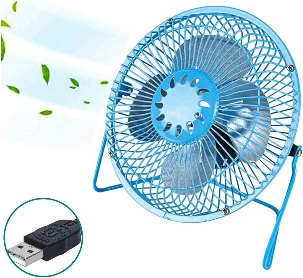 Mini ventilatore da tavolo in metallo alimentazione con usb