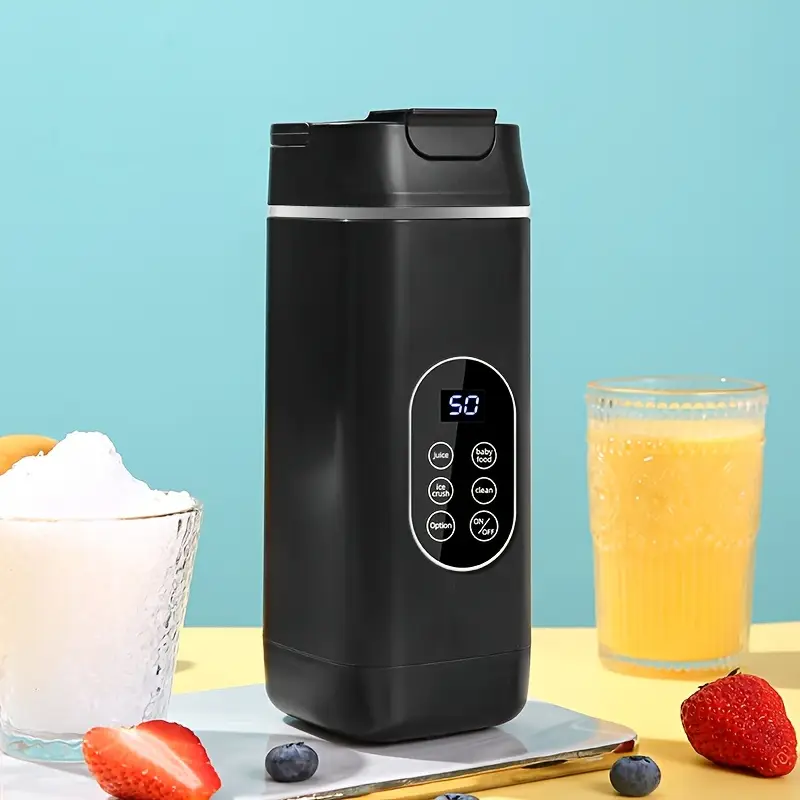 Frullatore Portatile Professionale da 420 ml con 12 Lame in Acciaio Inox, 4 Modalità Intelligenti, Ricarica USB e Isolamento Termico – Ideale per Smoothie, Frullati, Succhi e Uso in Movimento