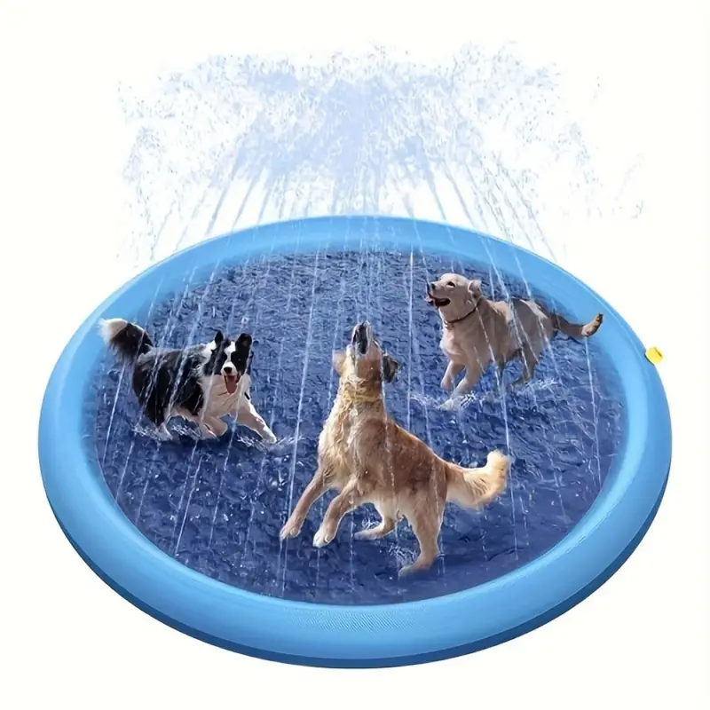 Tappetino Antispruzzo per Cani e Bambini 100 cm – Parco Acquatico Estivo in PVC Antiscivolo e Sicuro, Facile da Installare