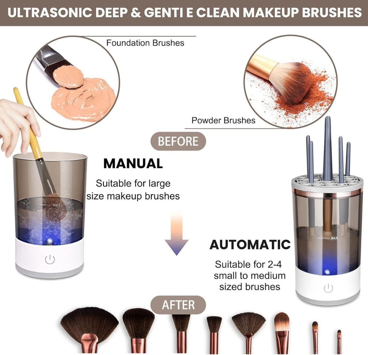 Brush Bubble Detergente per pennelli da trucco elettrico
