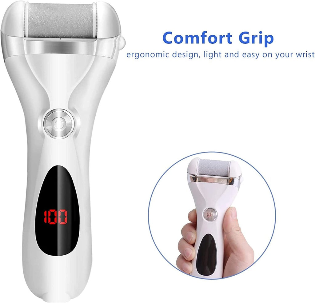 Rimuovi calli elettrico display digitale a led strumenti per la pedicure con 3 testine a rullo e 2 velocità per talloni screpolati e pelle morta