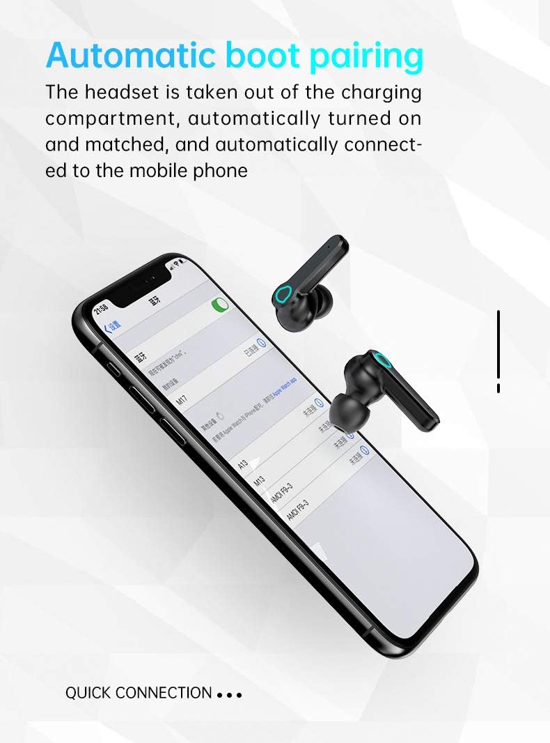 Auricolari M19 wireless cuffie Bluetooth auricolari con power bank da 2000 mAh