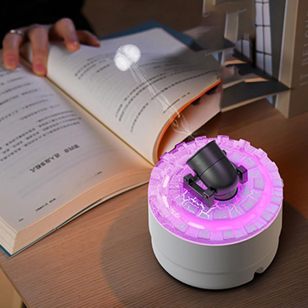 Umidificatore Diffusore di Oli Essenziali con Effetto Anelli di Fumo e Luci LED Colorate