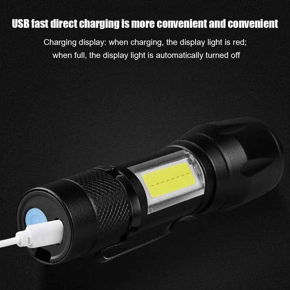 Mini Torcia Tascabile a LED - Torcia Elettrica con 4 Modalità di Luce e Custodia Verde