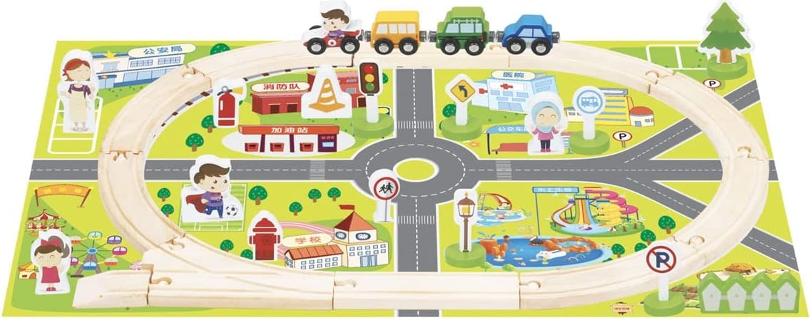 Pista magnetica in legno percorso macchinine giocattolo gioco per bambini +3anni