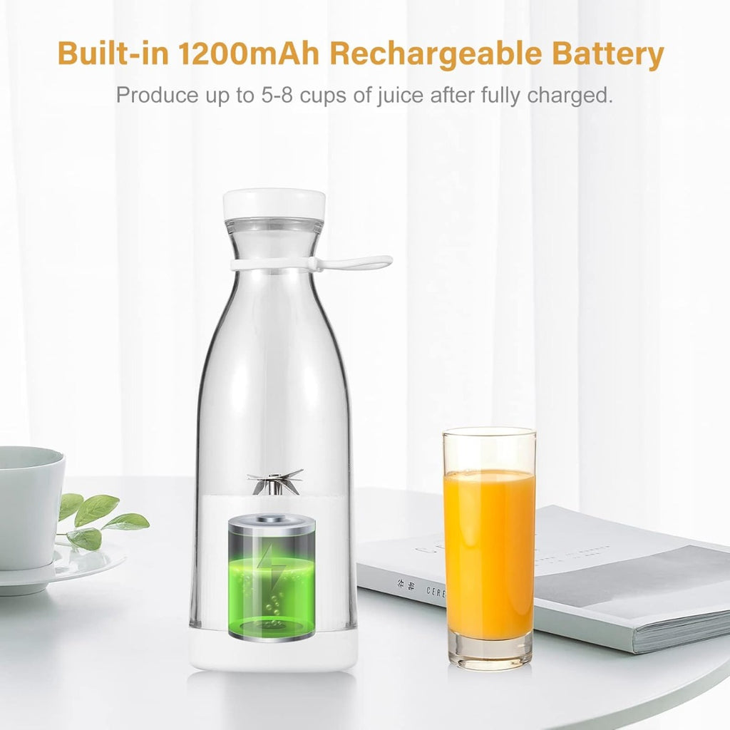 Mini Mixer Elettrico Portatile 300 ml – Frullatore Ricaricabile per Succhi, Frullati, Latte e Alimenti per Bambini