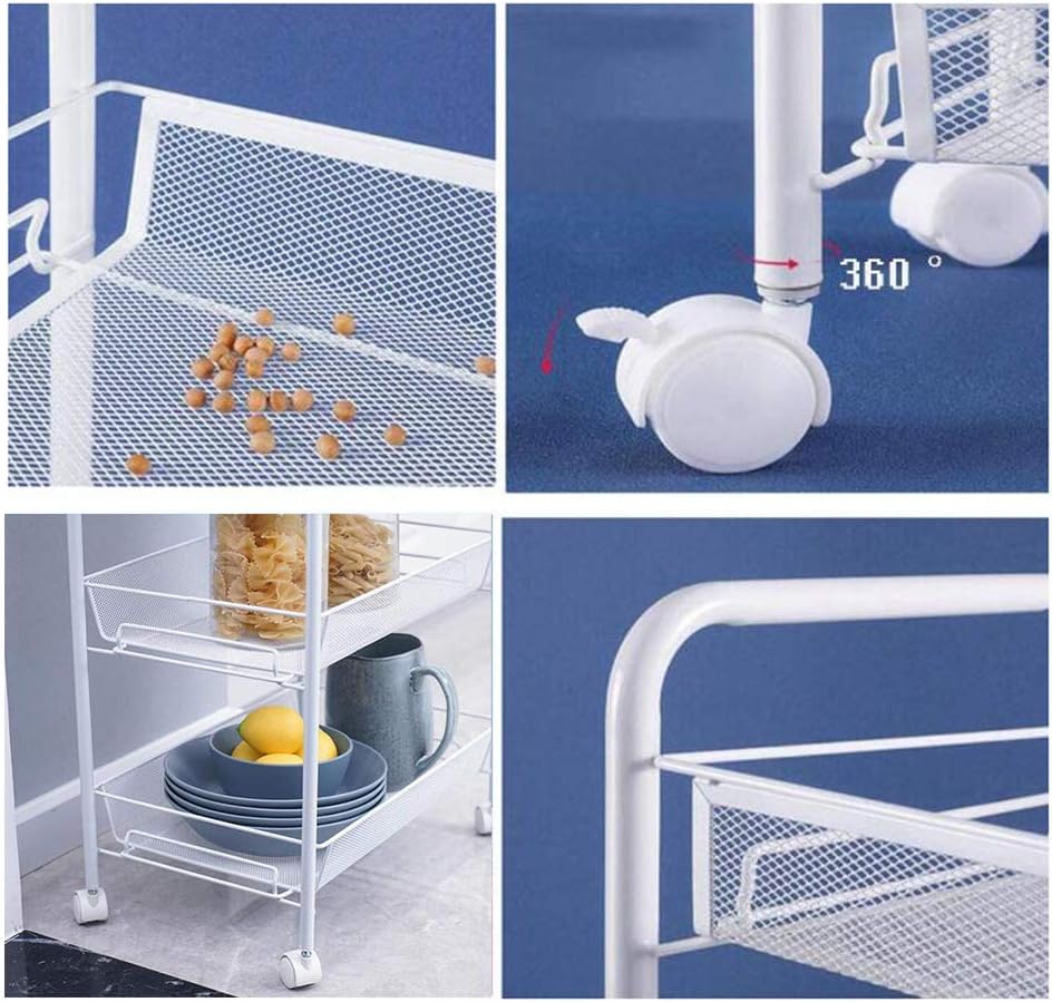 Carrello portaoggetti da cucina in metallo a 3 livelli carrello per frutta verdura carrello per cassetti ruote per mobili scaffale organizzatore scaffale a 3 strati