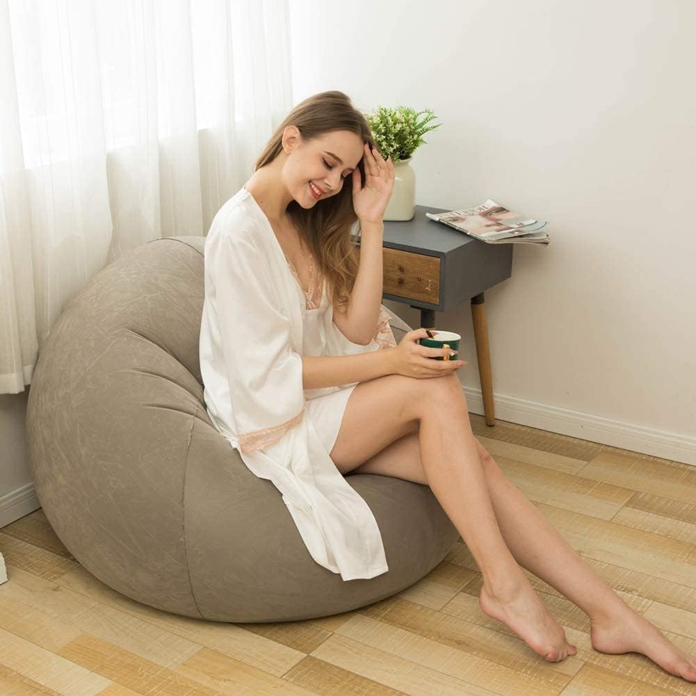 Divanetto Gonfiabile Multifunzione per Interni ed Esterni, Grigio Sferico, in PVC Floccato