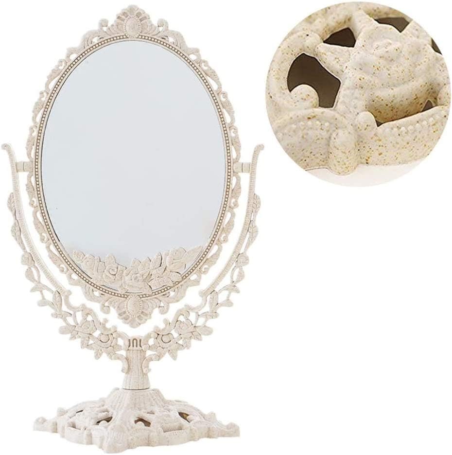 Specchio per trucco da appoggio per donna specchio per trucco a doppia faccia di forma ovale