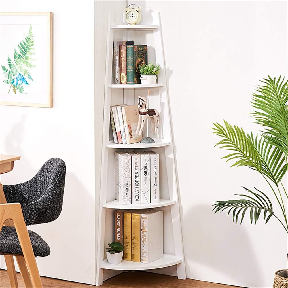 Scaffale angolare alto libreria angolare a 5 livelli mensola multiuso