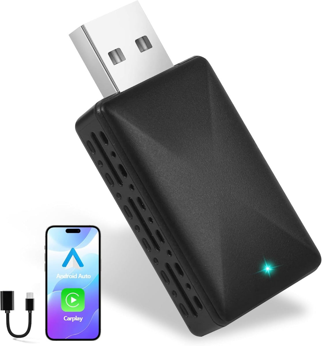 Adattatore Wireless 2 in 1 per Android Auto e Apple Carplay