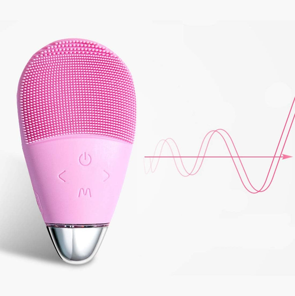 Spazzola per la Pulizia del Viso Elettrica, Scrubber Portatile Impermeabile IPX7, Ricaricabile USB, 5 Modalità di Vibrazione