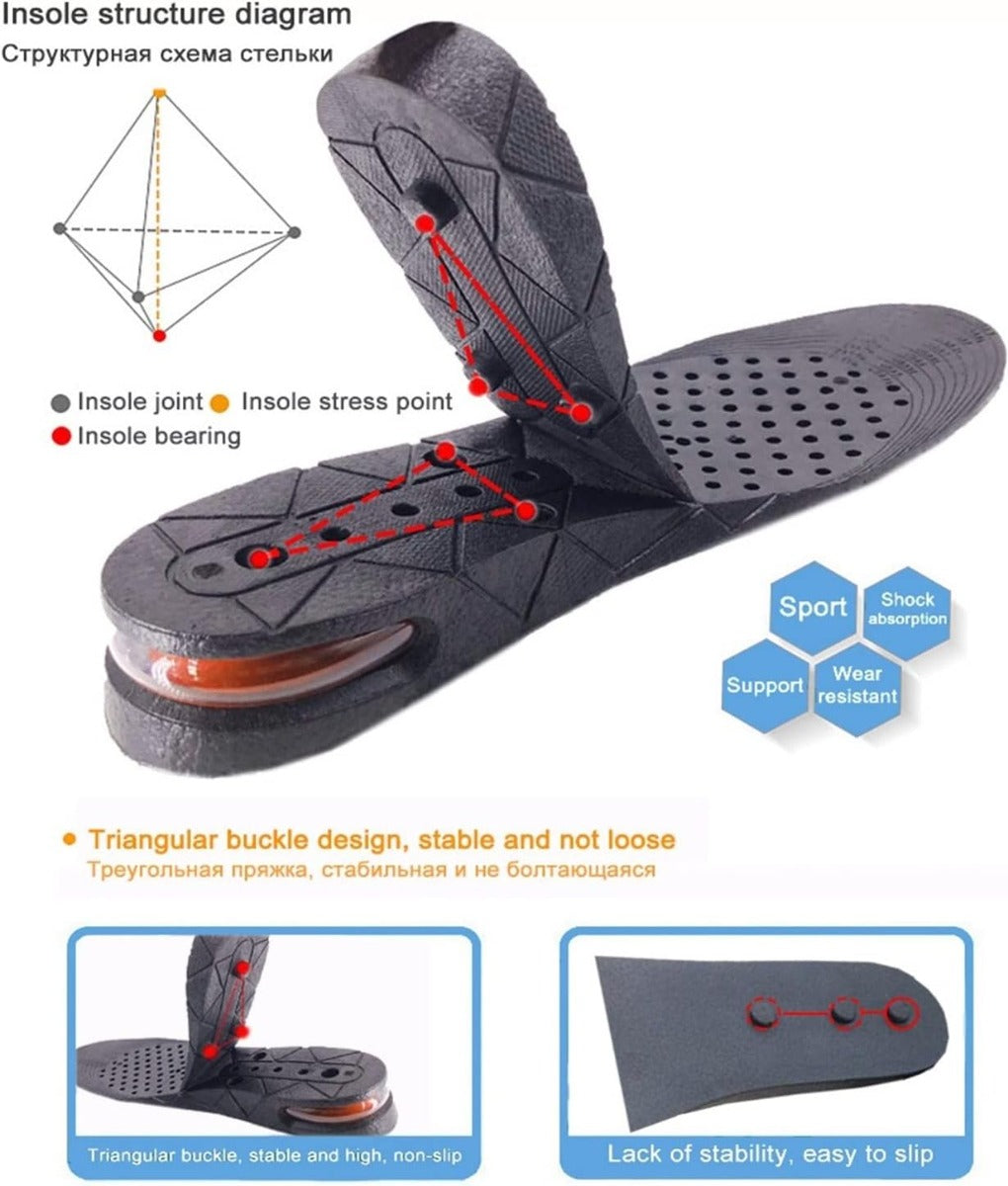 Solette Invisibili con Rialzo 3-9 cm – Altezza Regolabile e Comfort