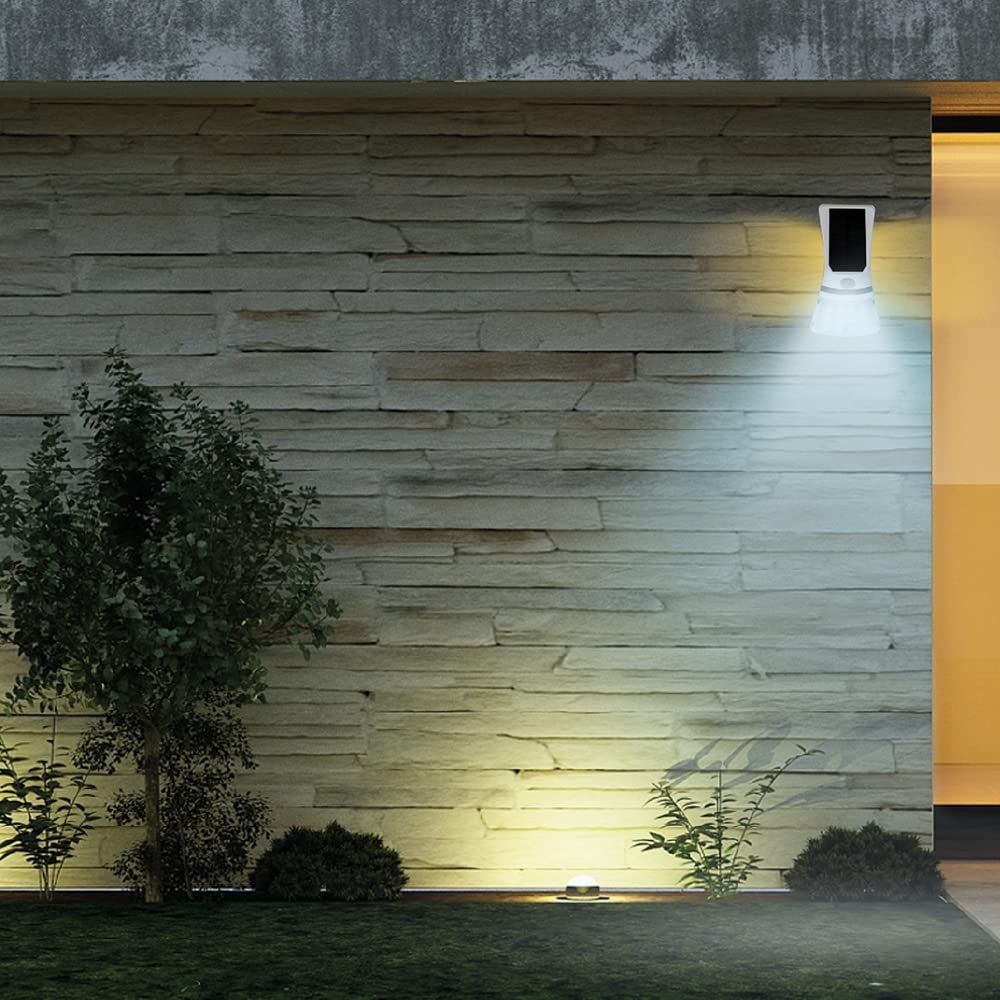 Lampada solare led da muro faretto 3,5w 430 lm sensore crepuscolare e movimento FO-TA204