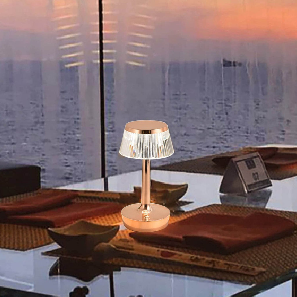 Lampada da tavolo ristorante led wireless dimmerabile con batteria lampada da scrivania bar decorazione ricaricabile touch con paralume in cristallo acrilico