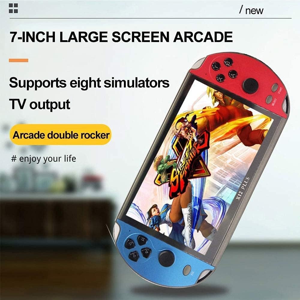 Console di gioco portatile X12 Plus con schermo HD da 7 pollici, 10000+ giochi retro, supporto MP5, Bluetooth 4.2