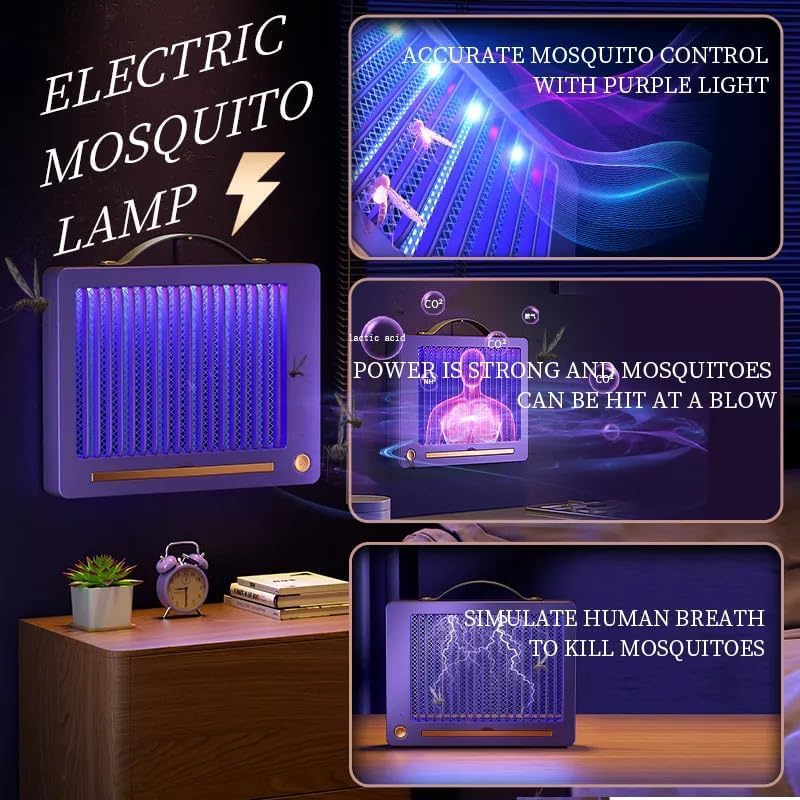 Zanzariera Elettrica a LED con Griglia ad Alta Tensione – Lampada Antizanzare UV per Interni ed Esterni, Silenziosa e Sicura