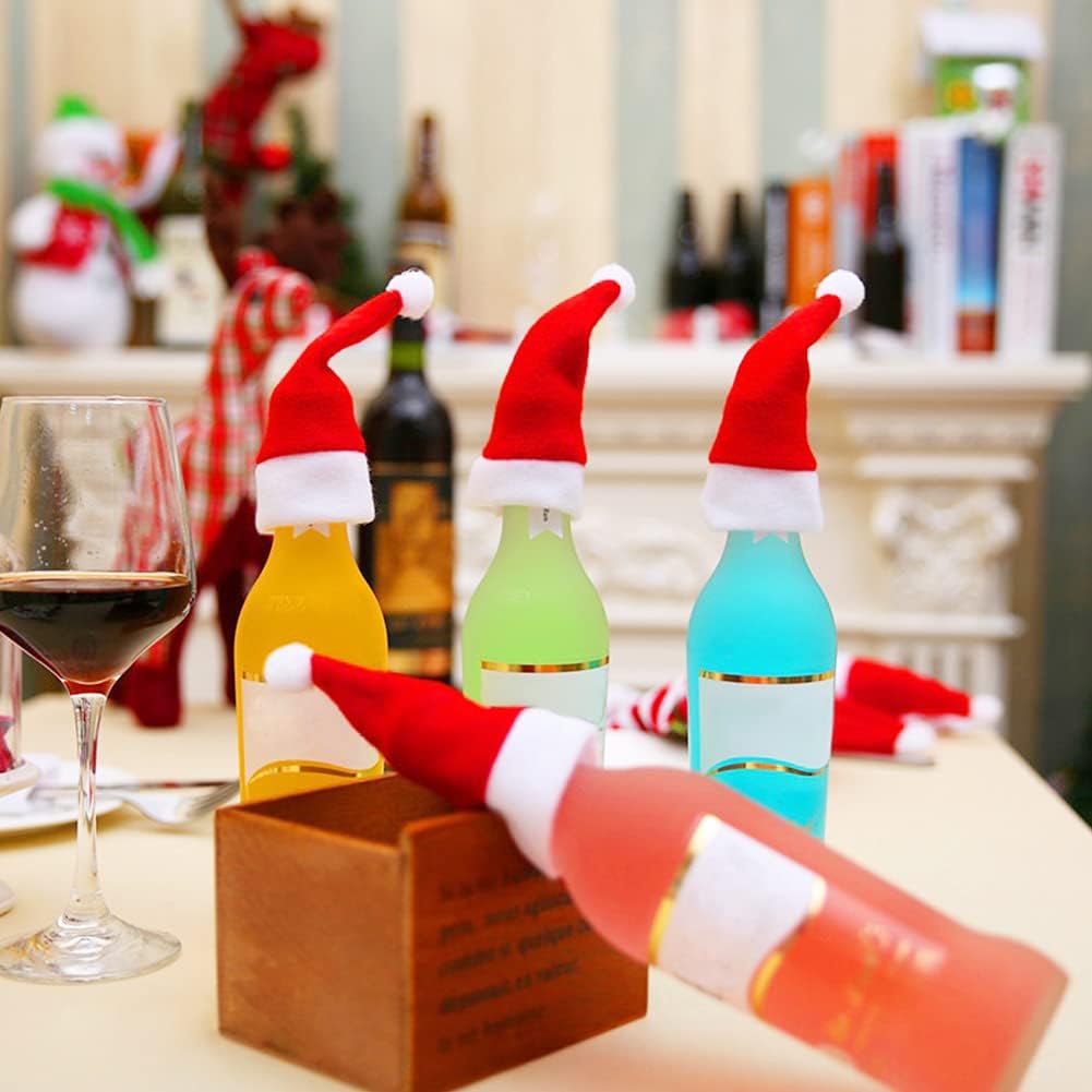 Set di 10 Mini Cappelli di Babbo Natale - Decorazioni Festive per un Natale Magico