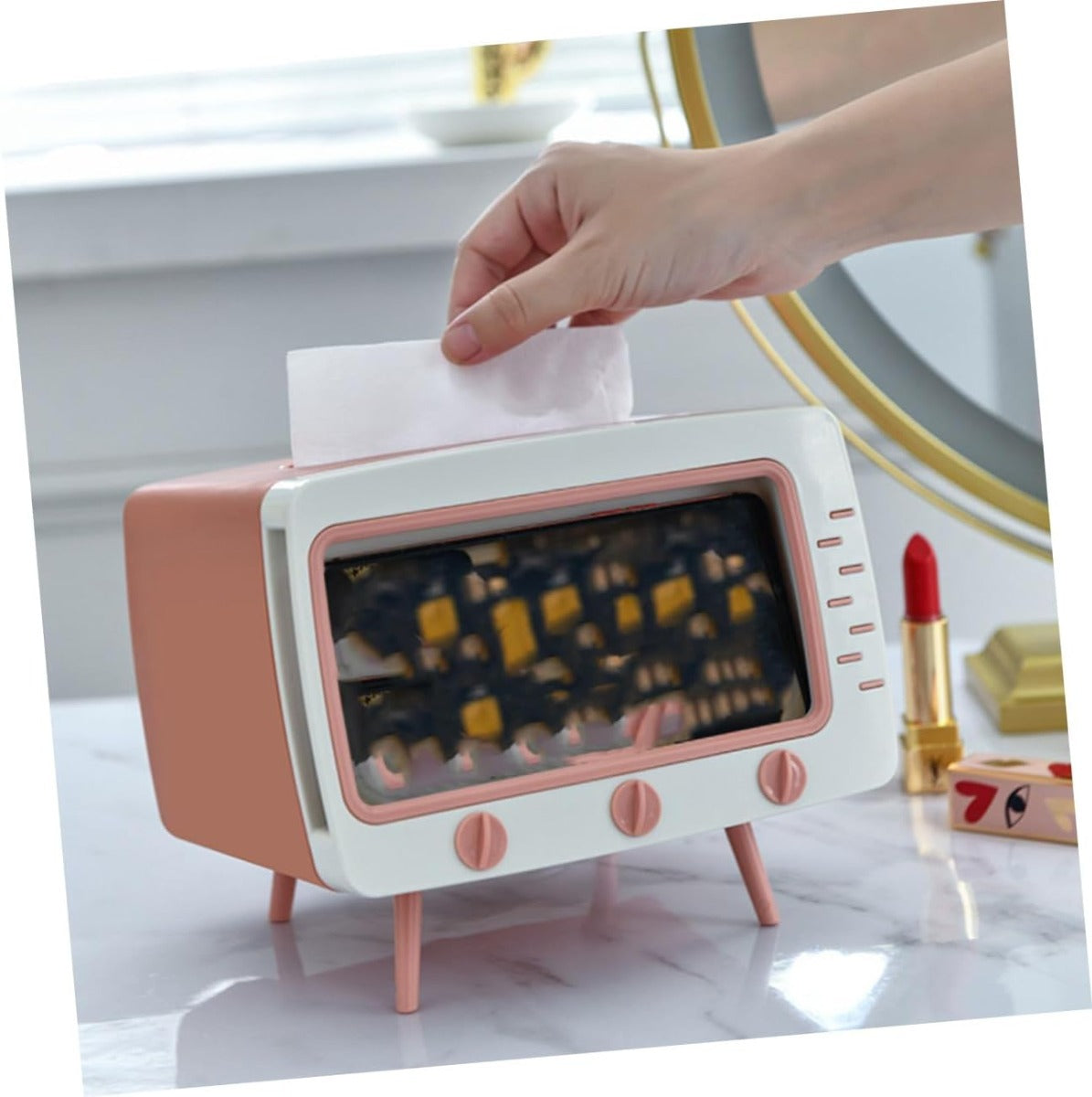 Scatola per fazzoletti creativa a forma di TV porta fazzoletti