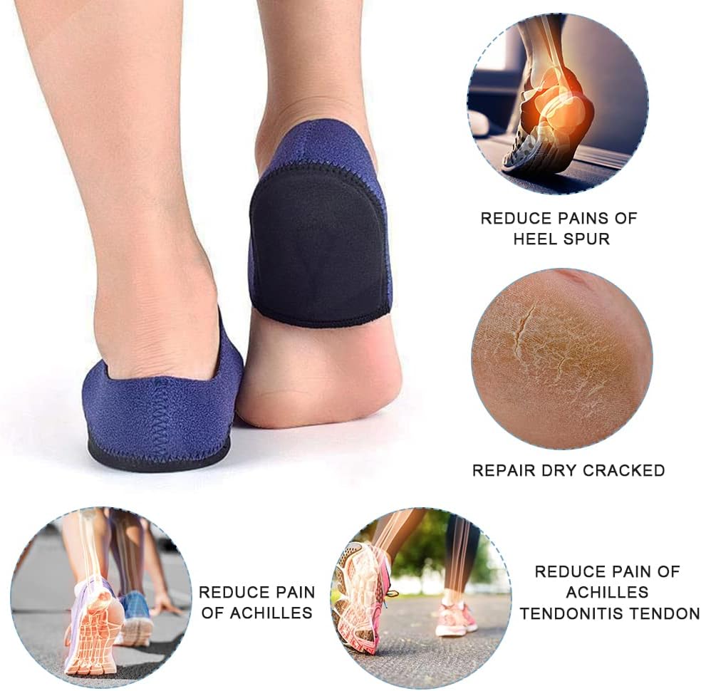 2 plantari cuscinetti proteggi tallone con soft gel sollievo dal dolore e talloni screpolati