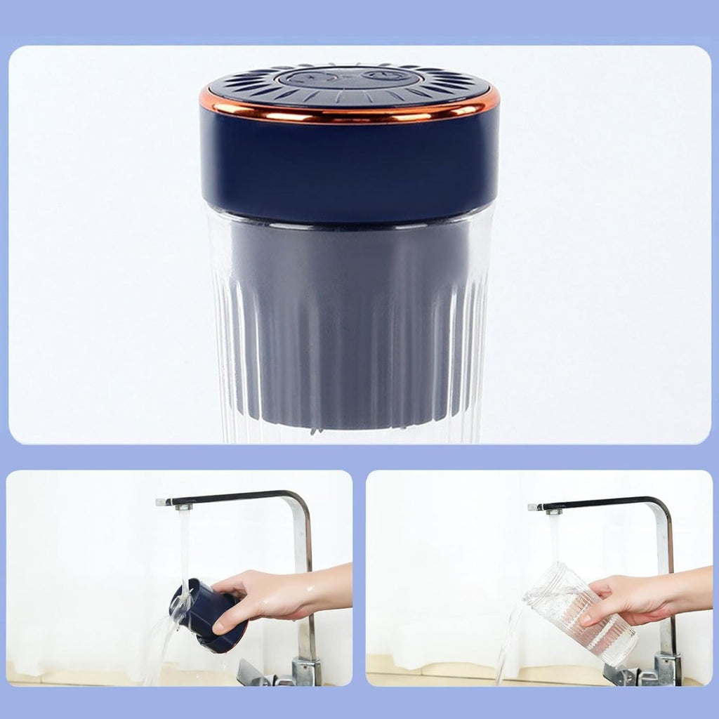 Mini Frullatore Portatile Ricaricabile USB con 6 Lame Ultra Affilate - Frullatore da Viaggio, Casa e Sport - 300ml