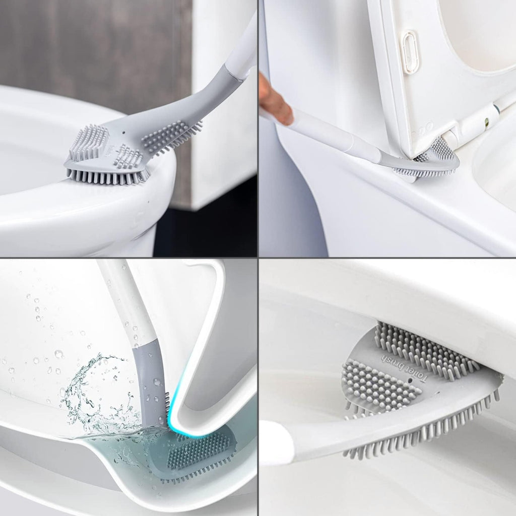 Scopino WC in Silicone con Design a Mazza da Golf | Setola Flessibile TPR, Asciugatura Rapida e Supporto Antigoccia