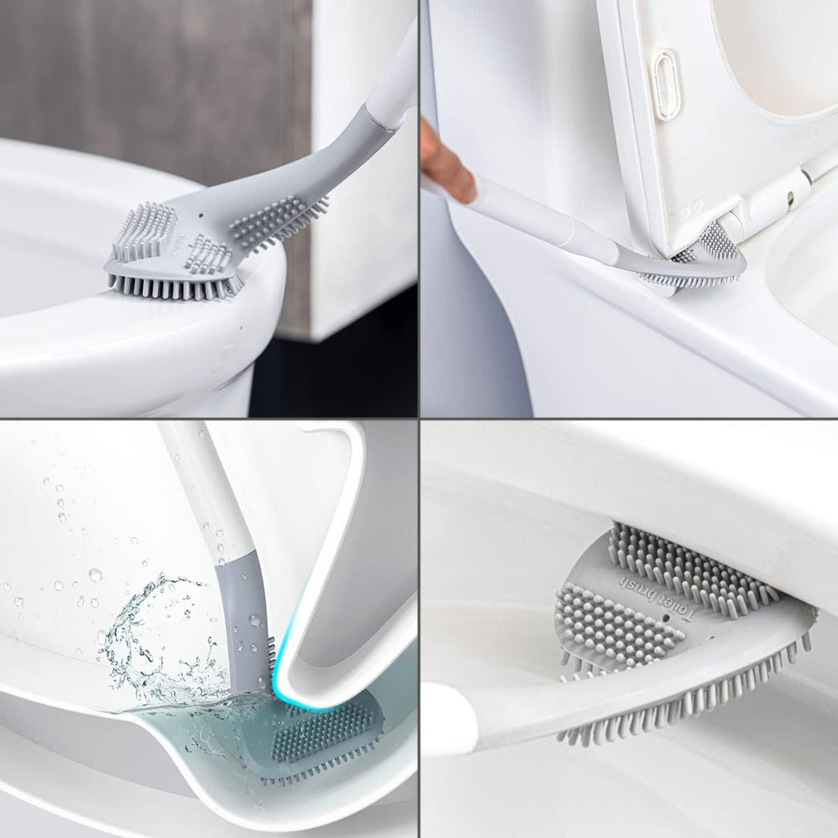 Scopino WC in Silicone con Design a Mazza da Golf | Setola Flessibile TPR, Asciugatura Rapida e Supporto Antigoccia