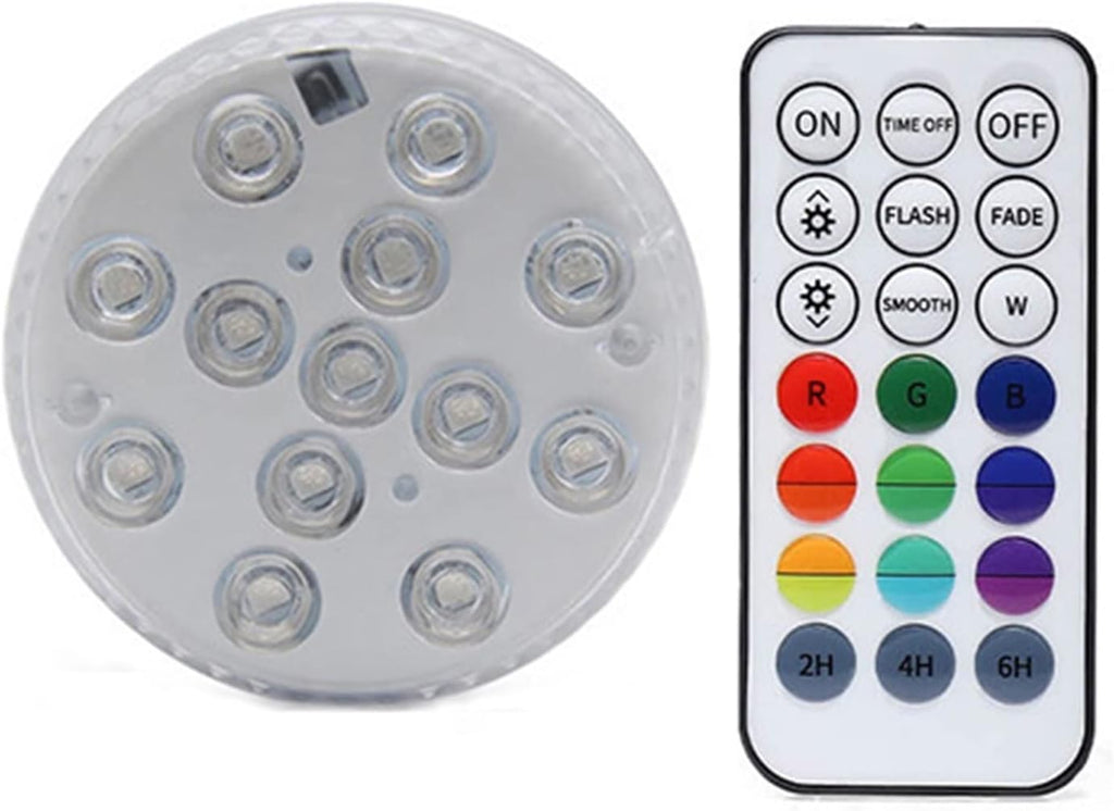 Luce da piscina LED RGB con controllo remoto RF - 13 LED sommersi con 16 colori IP68 impermeabile