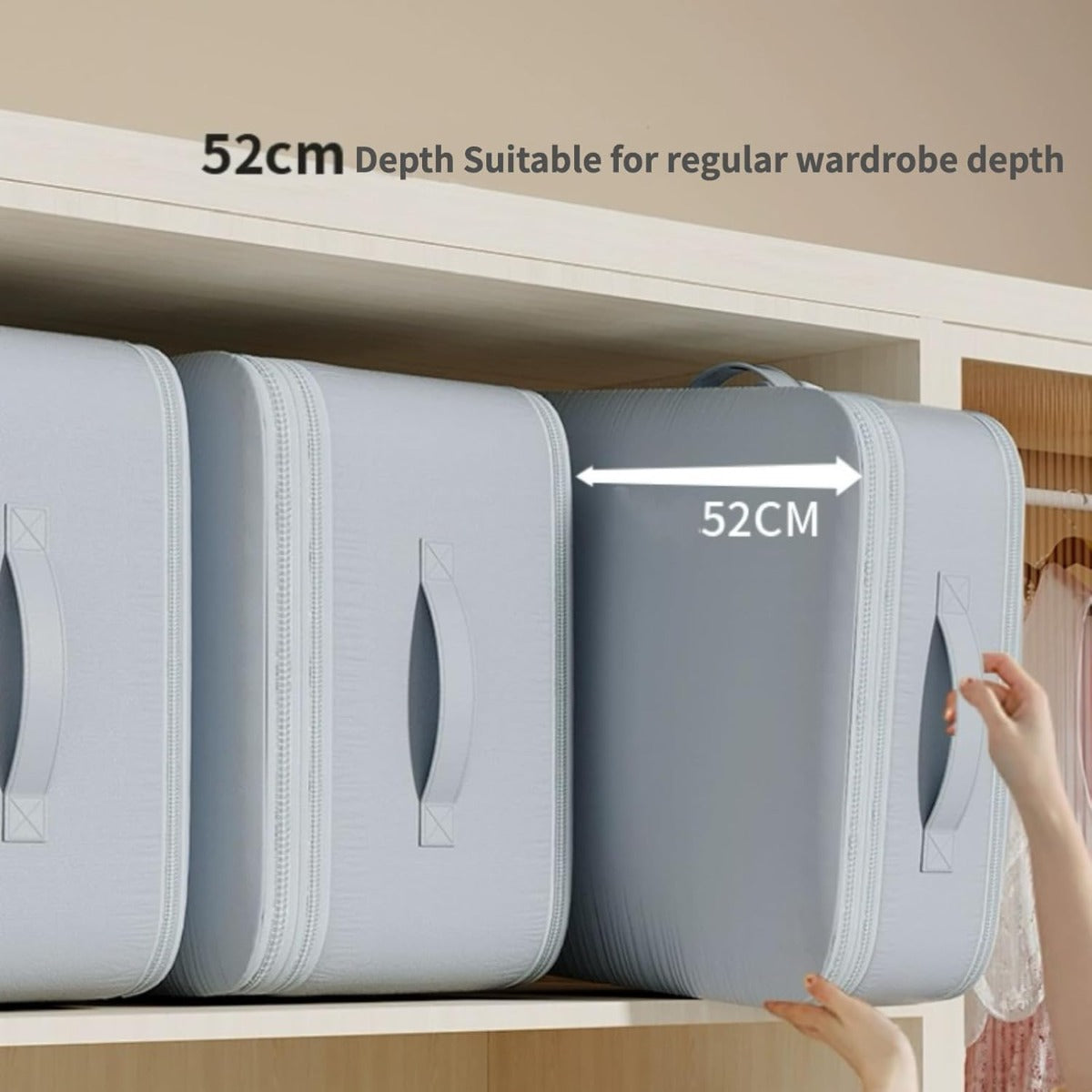 Custodie Pieghevoli per Piumoni Kit 52x42x60cm - Organizer Autocomprimente Ultra Salvaspazio (grigio)