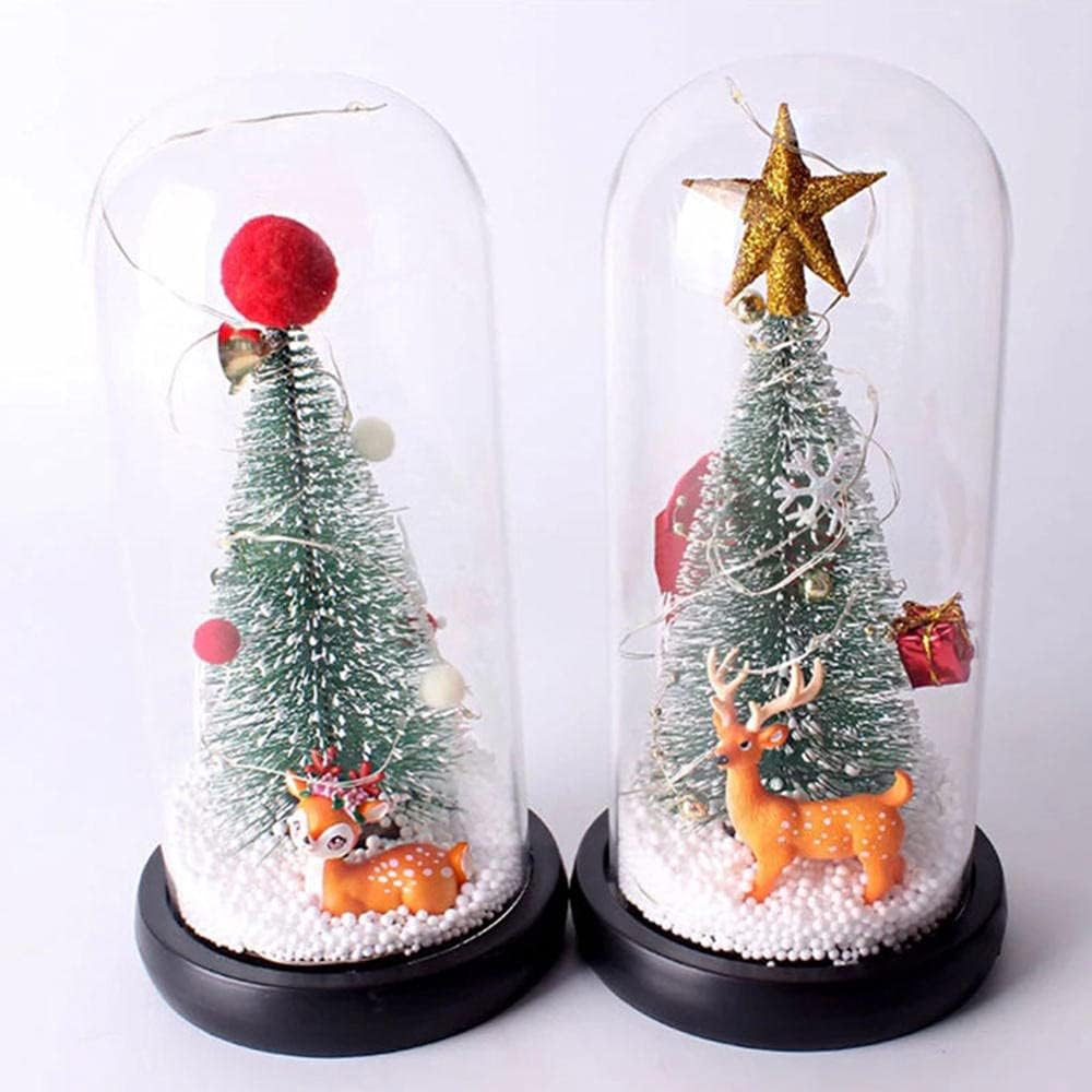 Albero di natale in cupola di vetro con decorazione a led