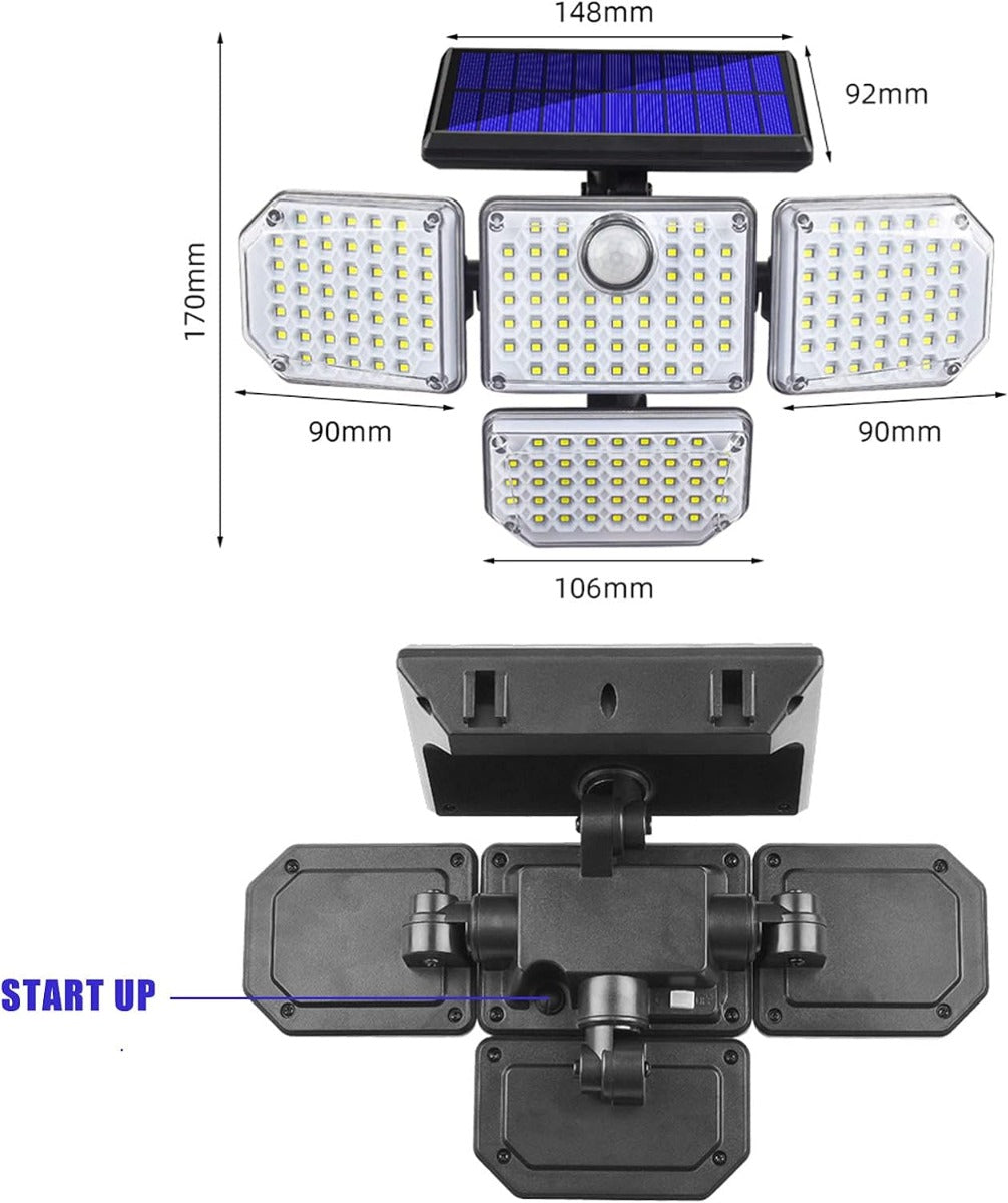 Luci solari led esterno 144 led faretti solari a led da esterno
