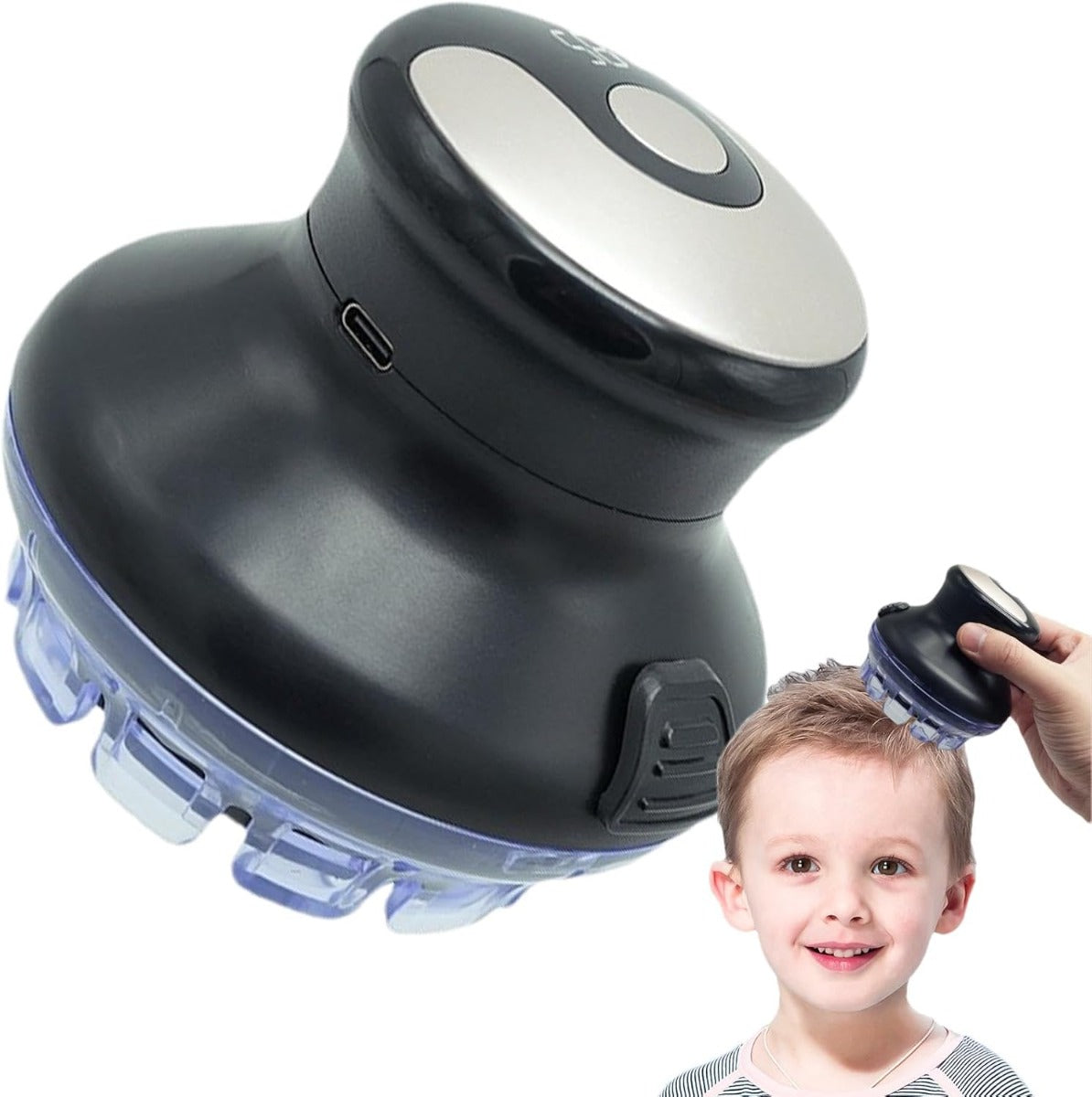 Tagliacapelli Elettrico Uomo 360° UFO - Senza Fili, Ricaricabile USB