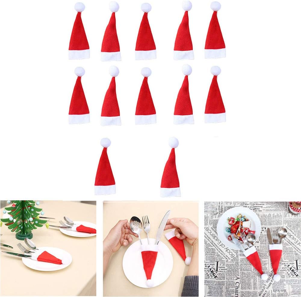 Set di 10 Mini Cappelli di Babbo Natale - Decorazioni Festive per un Natale Magico