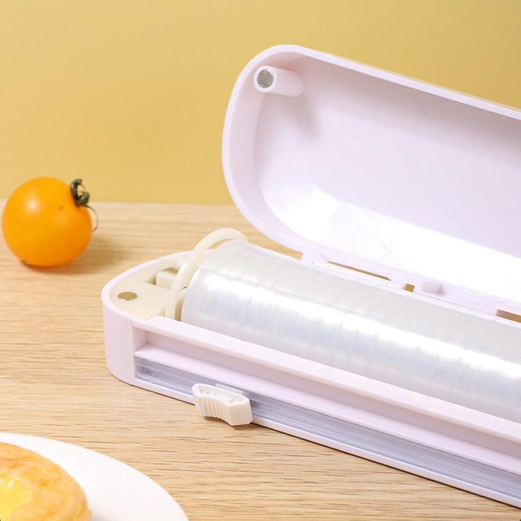 Dispenser e Taglierina per Pellicola Alimentare - Riutilizzabile e Portatile, Compatibile con Pellicole di Plastica e Carta da Forno, Design Compatto e Sicuro