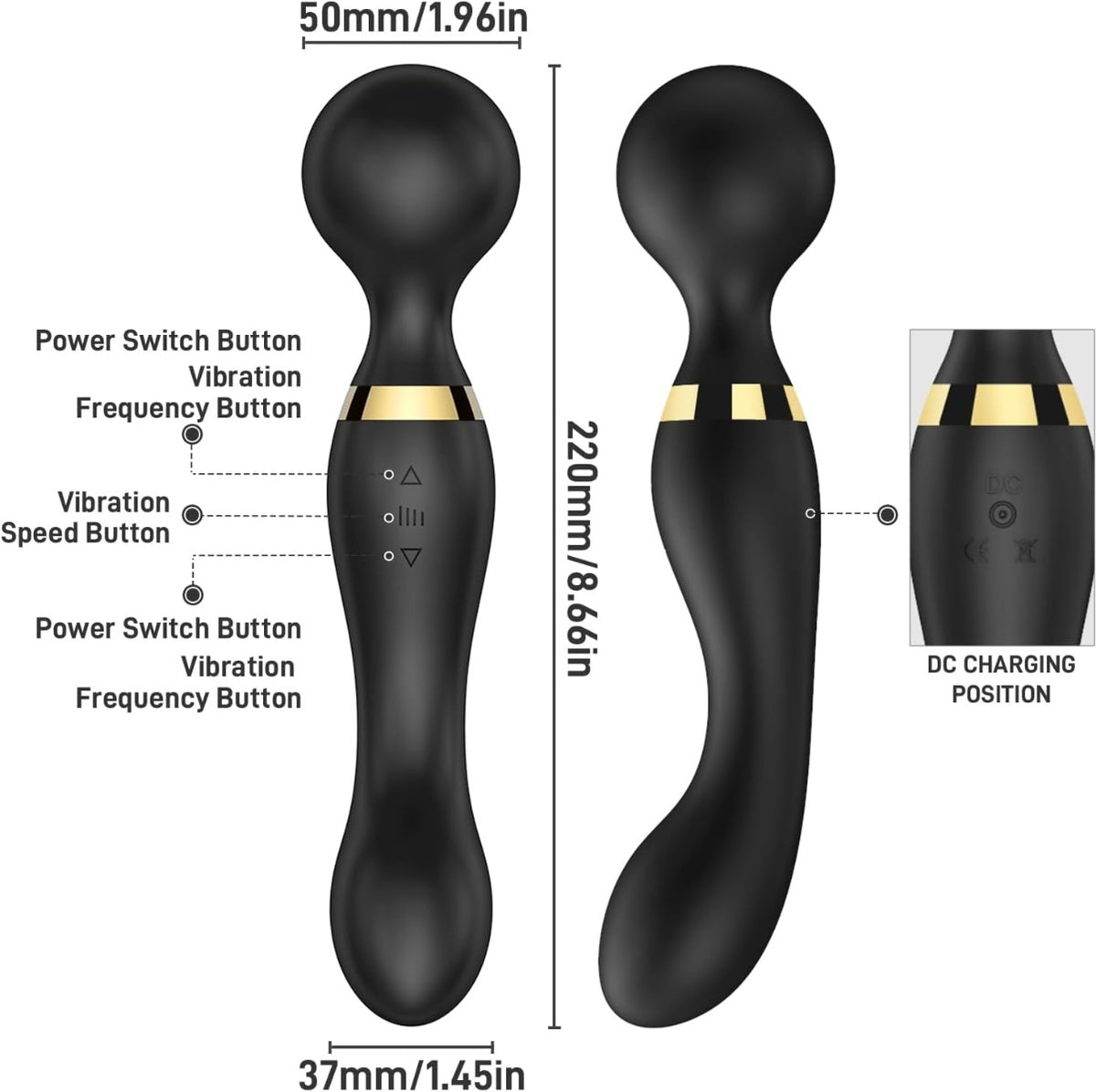 Vibratore AV a doppia testa per le donne potente vibratore del punto G giocattolo per adulti