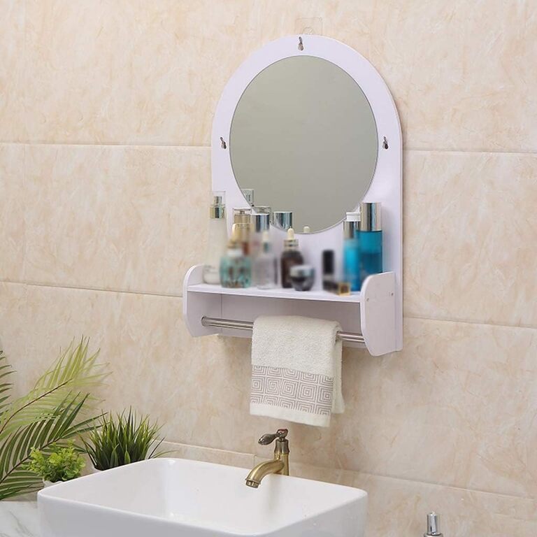 Mensola con Fissaggio a Sospensione e Specchio – Ideale per il Bagno