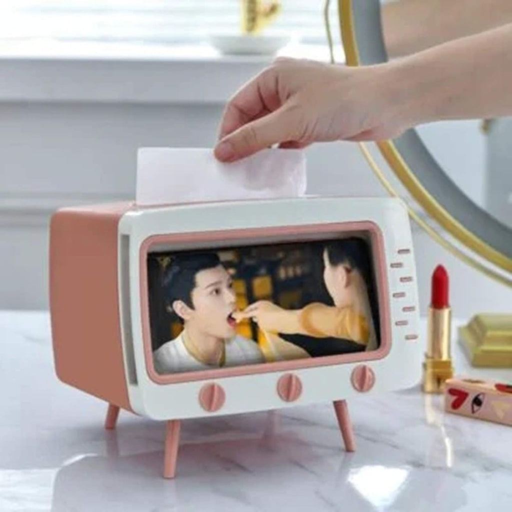 Scatola per fazzoletti creativa a forma di TV porta fazzoletti