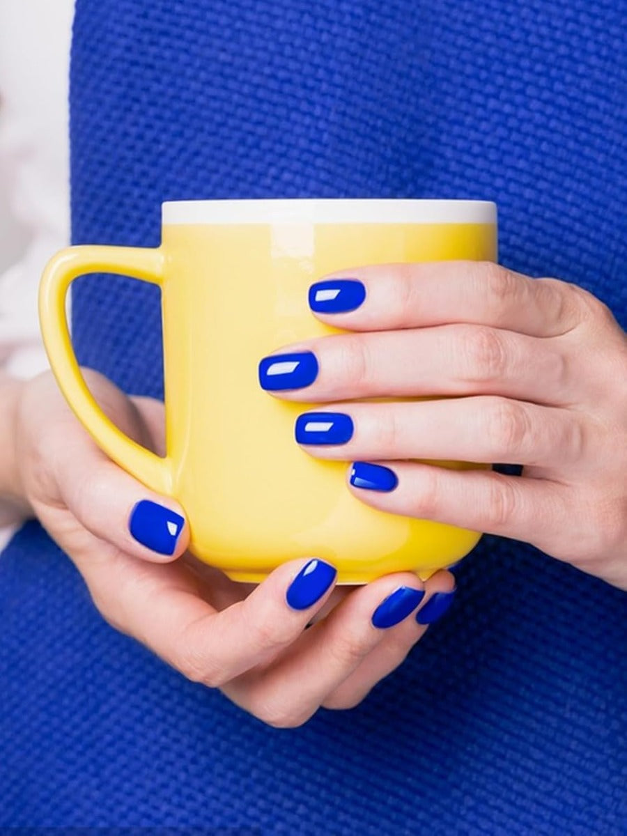 Kit Adesivi per Unghie in Gel Semipolimerizzato - 20 Strisce Autoadesive con Accessori per Manicure blu elettrico