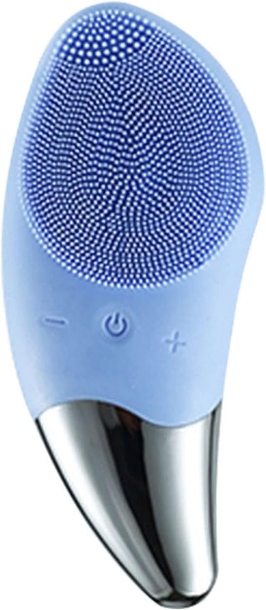 Spazzola Elettrica per la Pulizia del Viso in Silicone, Ricarica USB, 5 Livelli di Vibrazione, Impermeabile IPX7