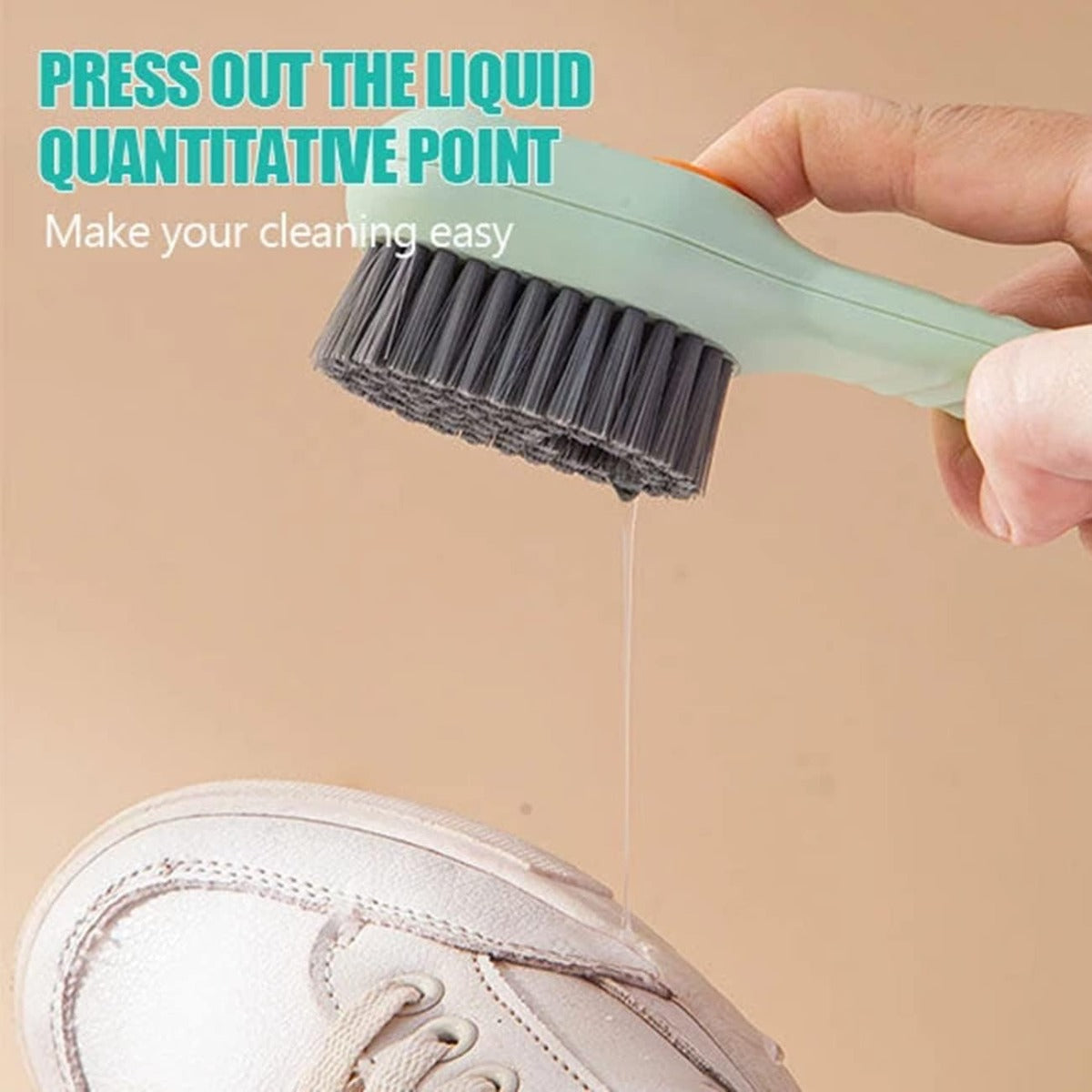 Spazzola multifunzione per scarpe con contenitore per liquido