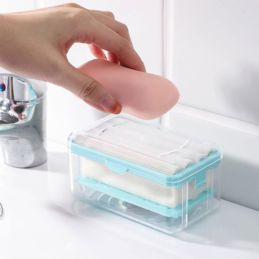 Portasapone multifunzionale mani libere schiuma drenante vassoio  portaoggetti strumento per la pulizia per accessori da bagno