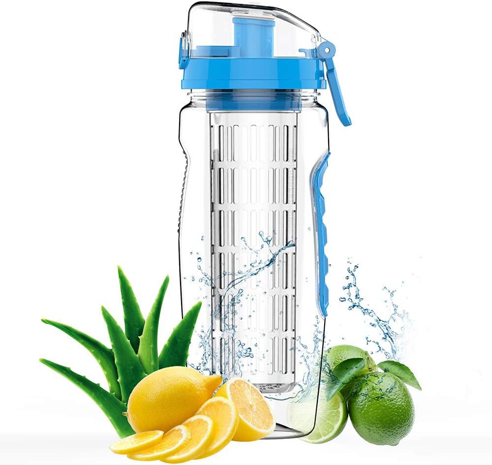 Borraccia per Infusi da 950 ml – Bottiglia Sportiva con Filtro Frutta, Senza BPA, Tappo Antigoccia